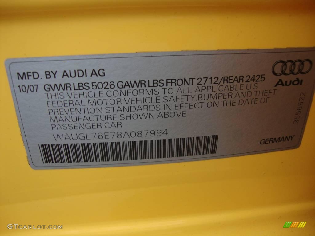 2008 S4 4.2 quattro Sedan - Imola Yellow / Black/Black photo #42