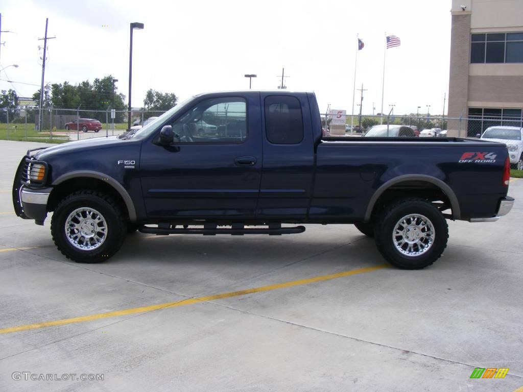 2002 F150 XLT SuperCab 4x4 - True Blue Metallic / Dark Graphite photo #6