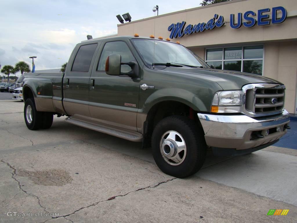 2004 F350 Super Duty King Ranch Crew Cab 4x4 Dually - Estate Green Metallic / Castano Brown Leather photo #2