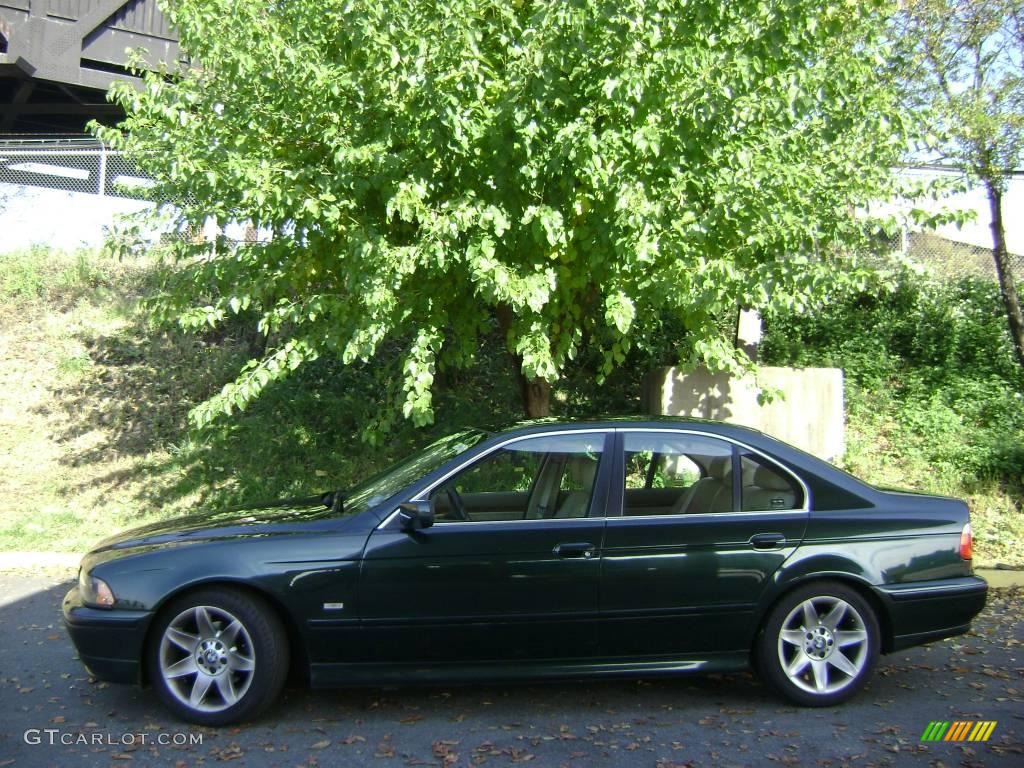 2002 5 Series 525i Sedan - Oxford Green Metallic / Sand photo #8