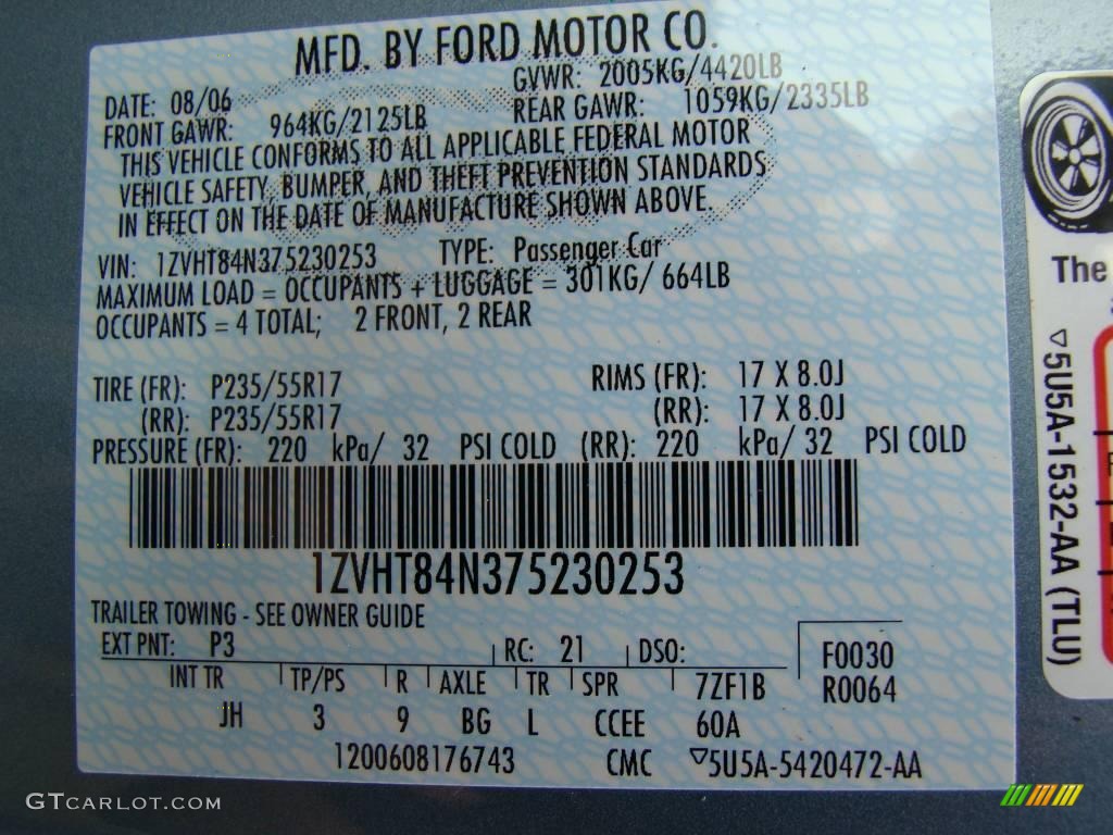 2007 Mustang V6 Premium Convertible - Windveil Blue Metallic / Medium Parchment photo #17