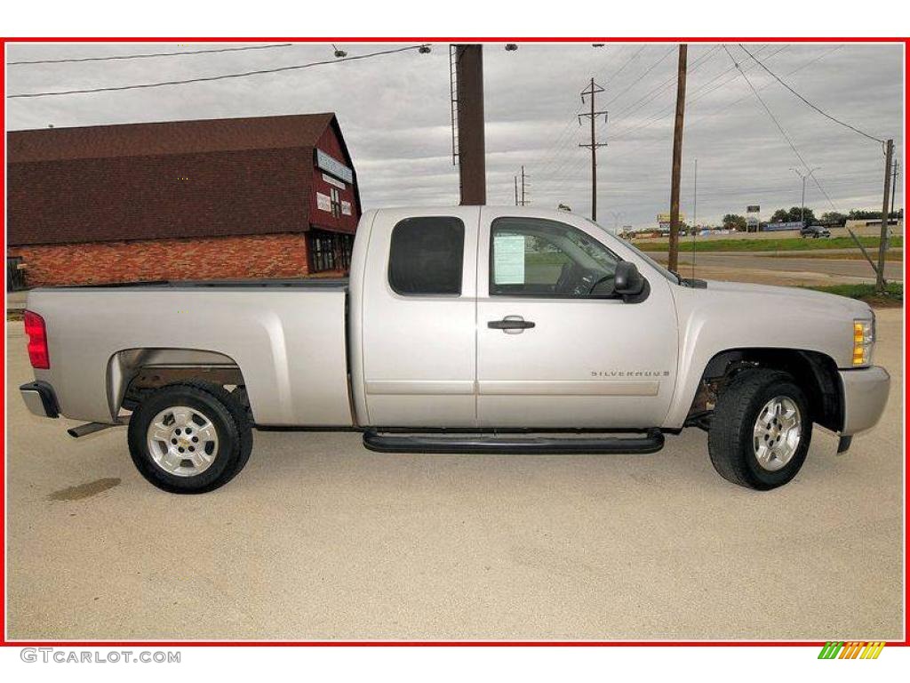 2008 Silverado 1500 LT Extended Cab - Silver Birch Metallic / Dark Titanium photo #9