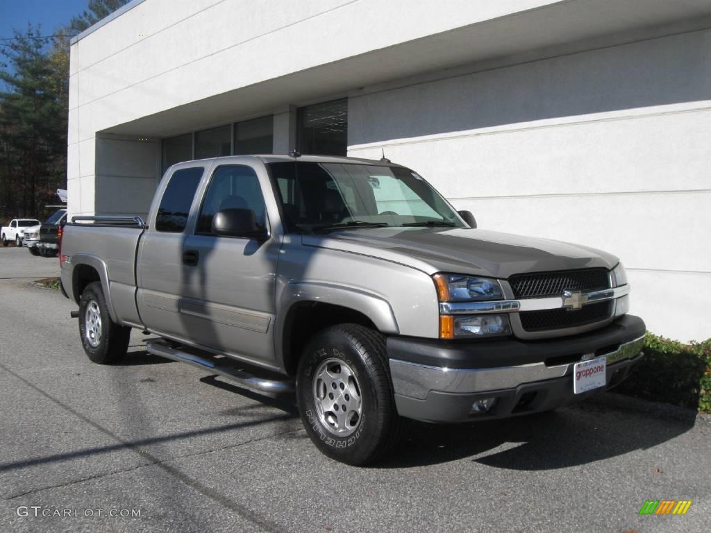 2003 Silverado 1500 LT Extended Cab 4x4 - Light Pewter Metallic / Tan photo #1