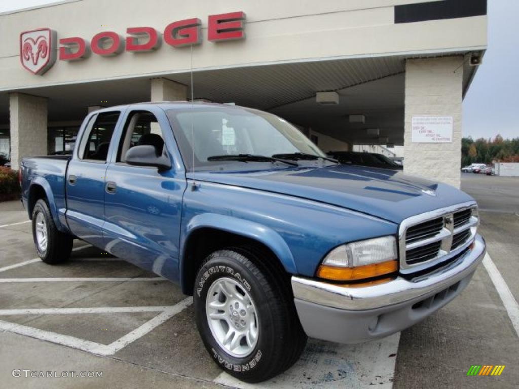 2003 Dakota SLT Quad Cab - Atlantic Blue Pearlcoat / Dark Slate Gray photo #1