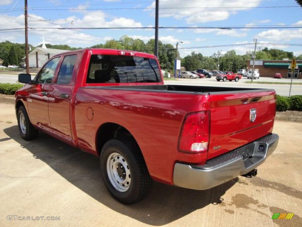 2010 Ram 1500 ST Quad Cab - Inferno Red Crystal Pearl / Dark Slate/Medium Graystone photo #3