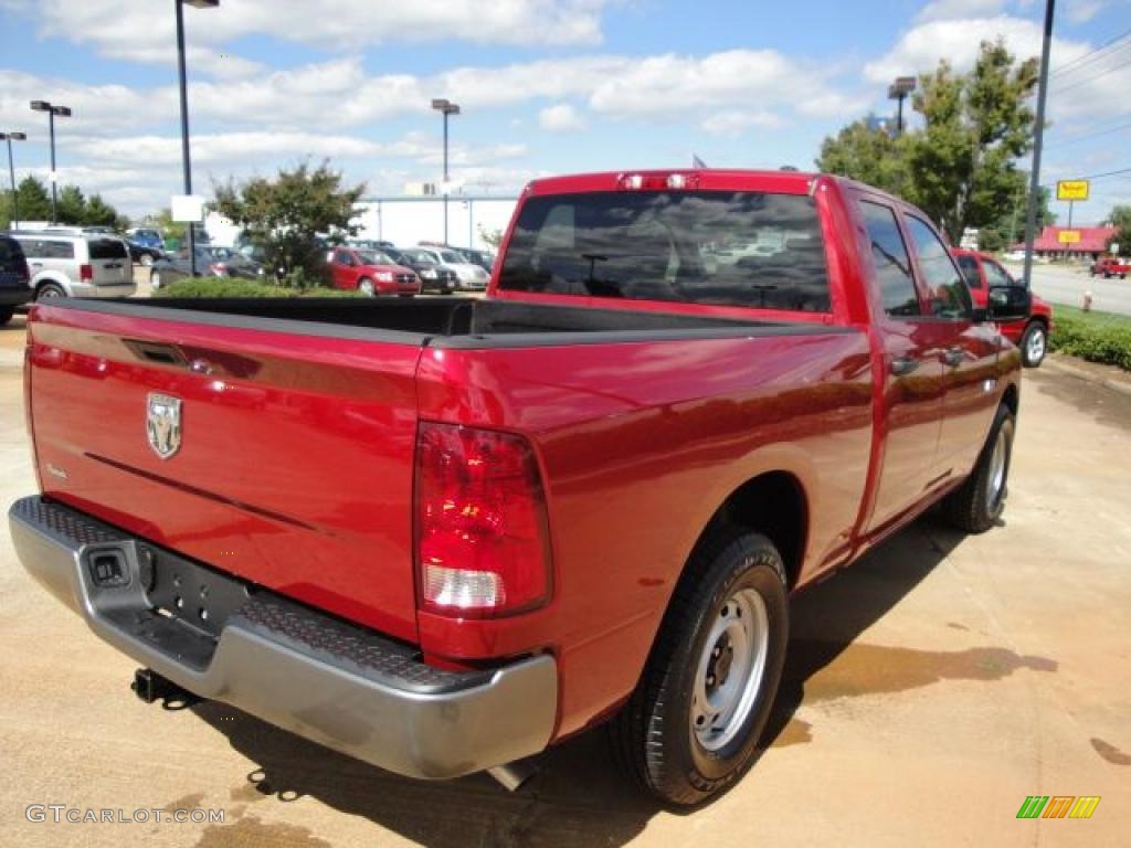 2010 Ram 1500 ST Quad Cab - Inferno Red Crystal Pearl / Dark Slate/Medium Graystone photo #5