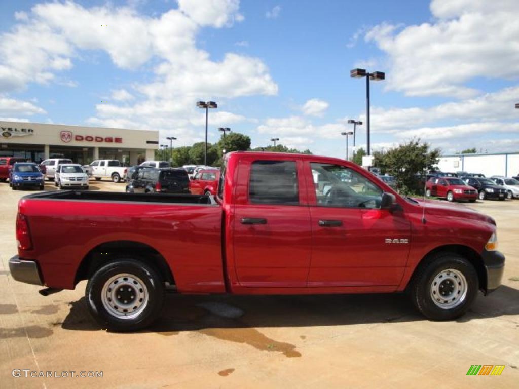 2010 Ram 1500 ST Quad Cab - Inferno Red Crystal Pearl / Dark Slate/Medium Graystone photo #6