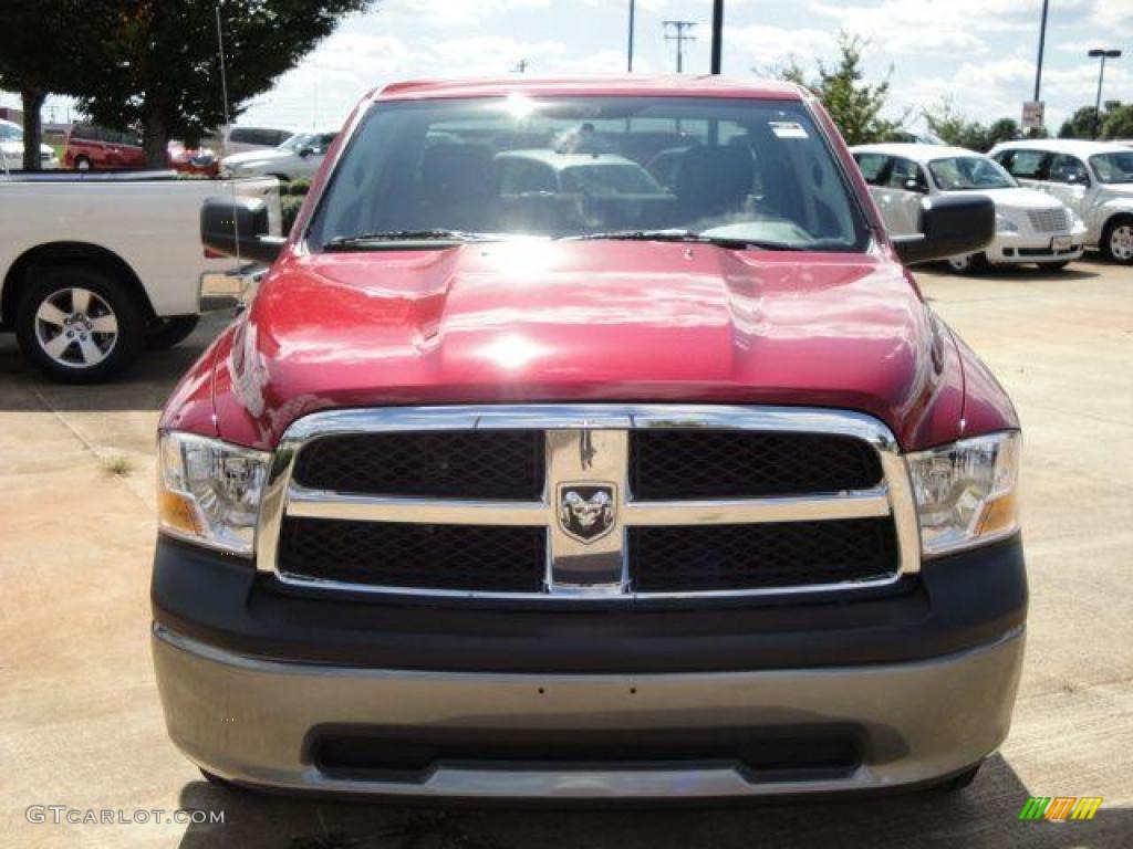 2010 Ram 1500 ST Quad Cab - Inferno Red Crystal Pearl / Dark Slate/Medium Graystone photo #8