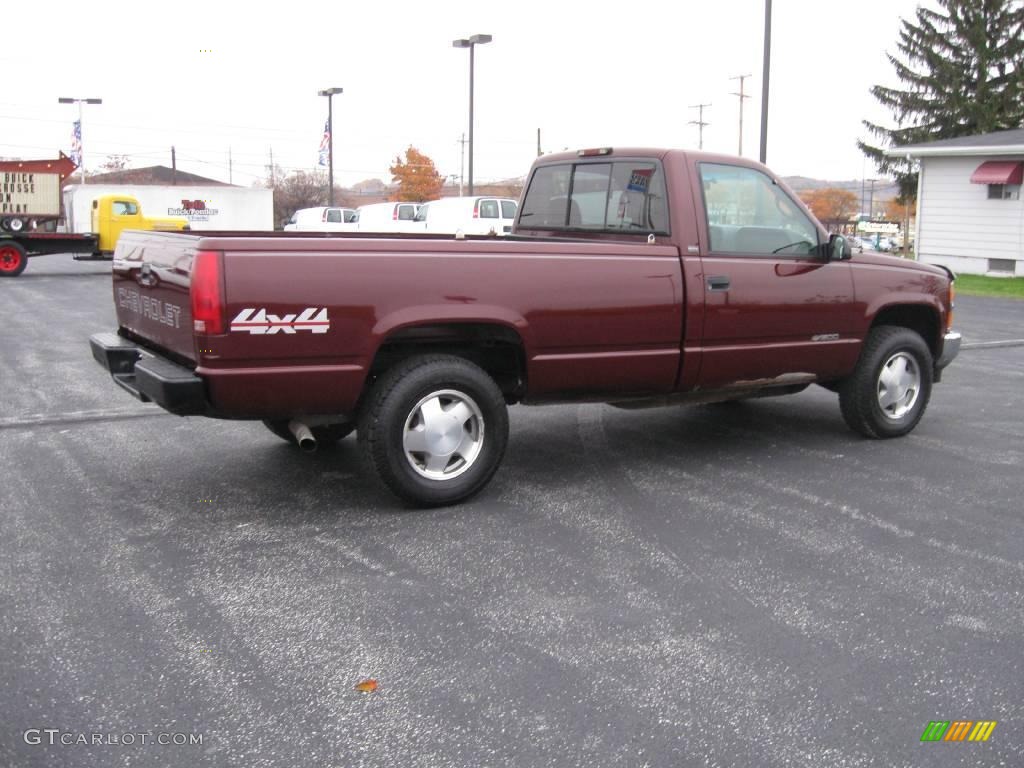 1997 C/K K1500 Regular Cab 4x4 - Dark Toreador Red Metallic / Medium Dark Pewter photo #3