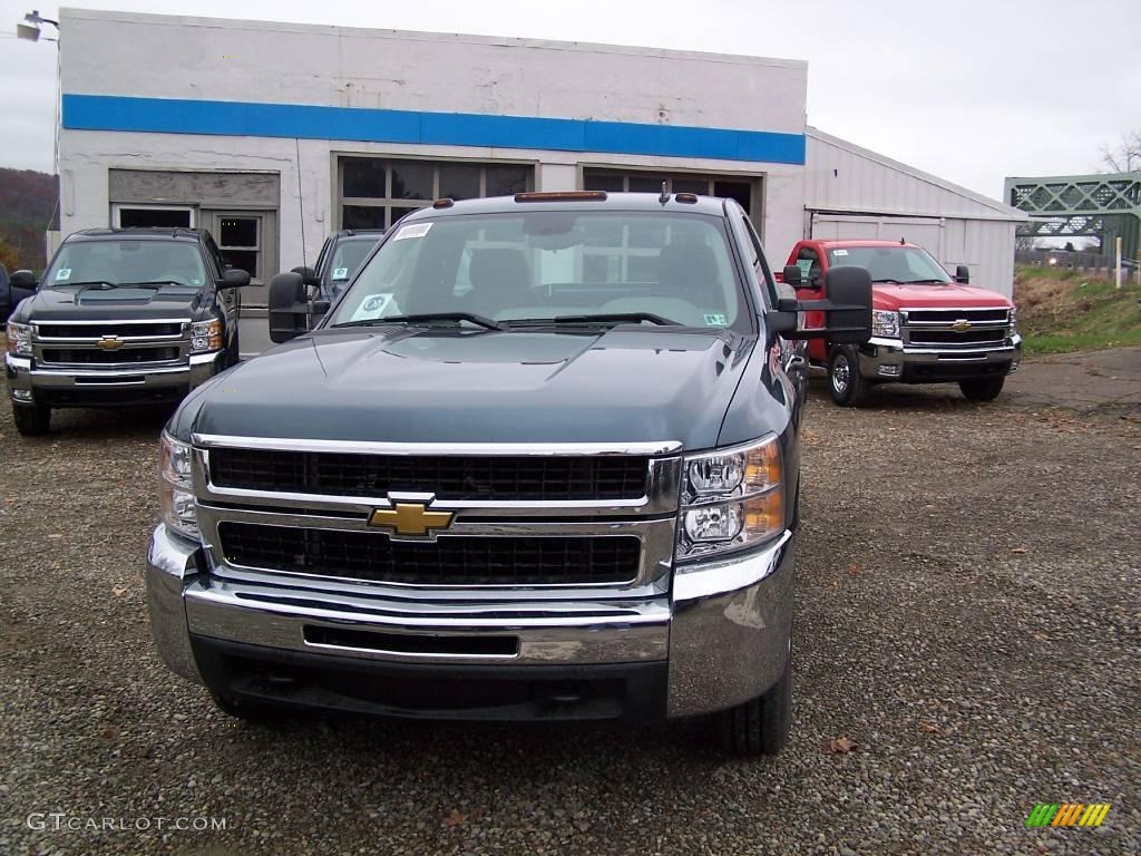 2009 Silverado 2500HD Work Truck Regular Cab 4x4 - Blue Granite Metallic / Dark Titanium photo #2