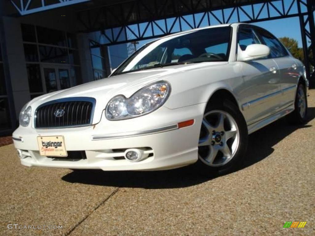 2005 Sonata GLS V6 - Powder White Pearl / Beige photo #1