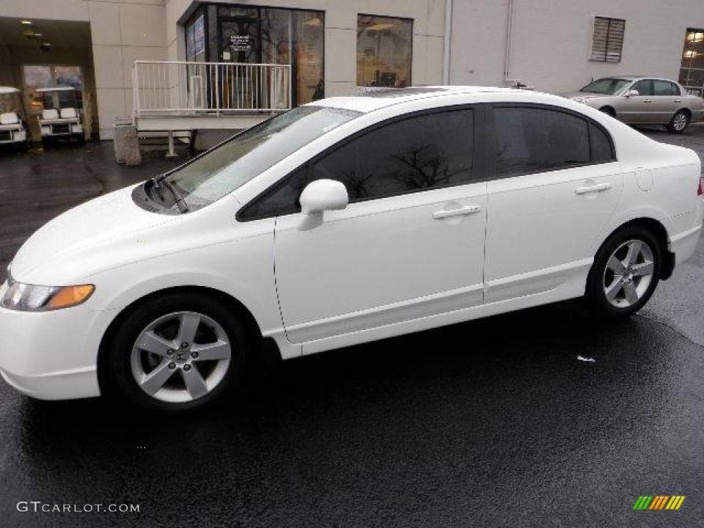 2007 Civic EX Sedan - Taffeta White / Ivory photo #1