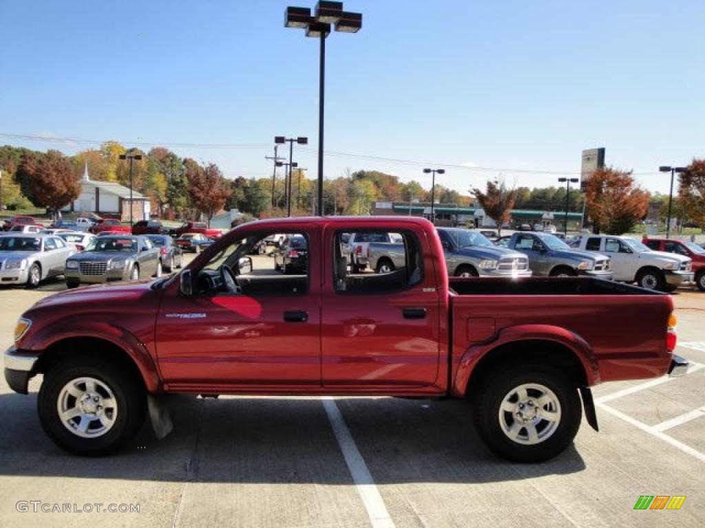 2004 Tacoma V6 PreRunner Double Cab - Impulse Red Pearl / Charcoal photo #7