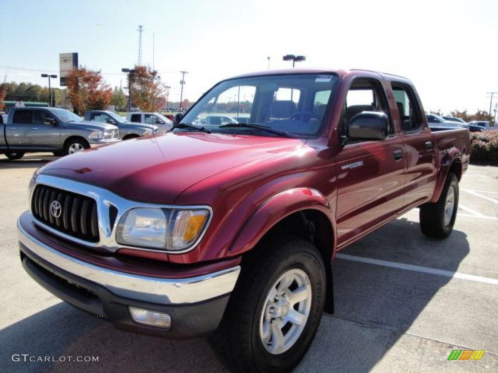2004 Tacoma V6 PreRunner Double Cab - Impulse Red Pearl / Charcoal photo #8