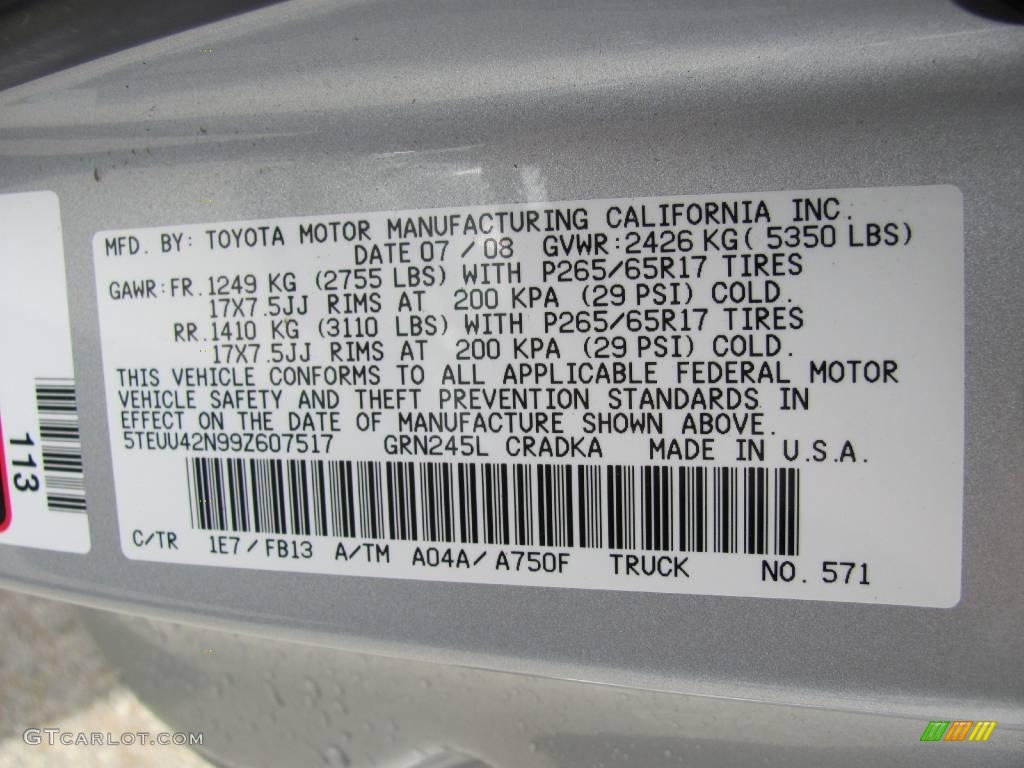 2009 Tacoma V6 TRD Access Cab 4x4 - Silver Streak Mica / Graphite Gray photo #14
