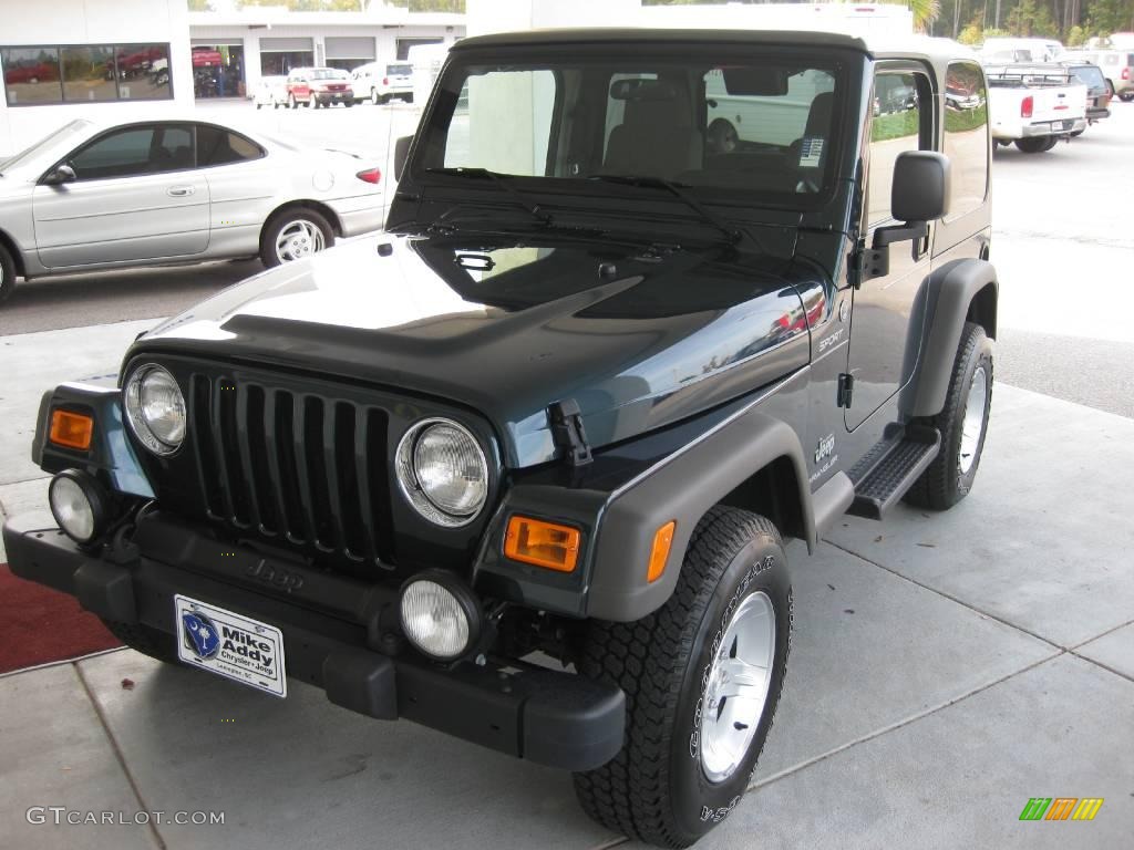 2005 Wrangler Sport 4x4 - Deep Beryl Green Pearl / Khaki photo #1