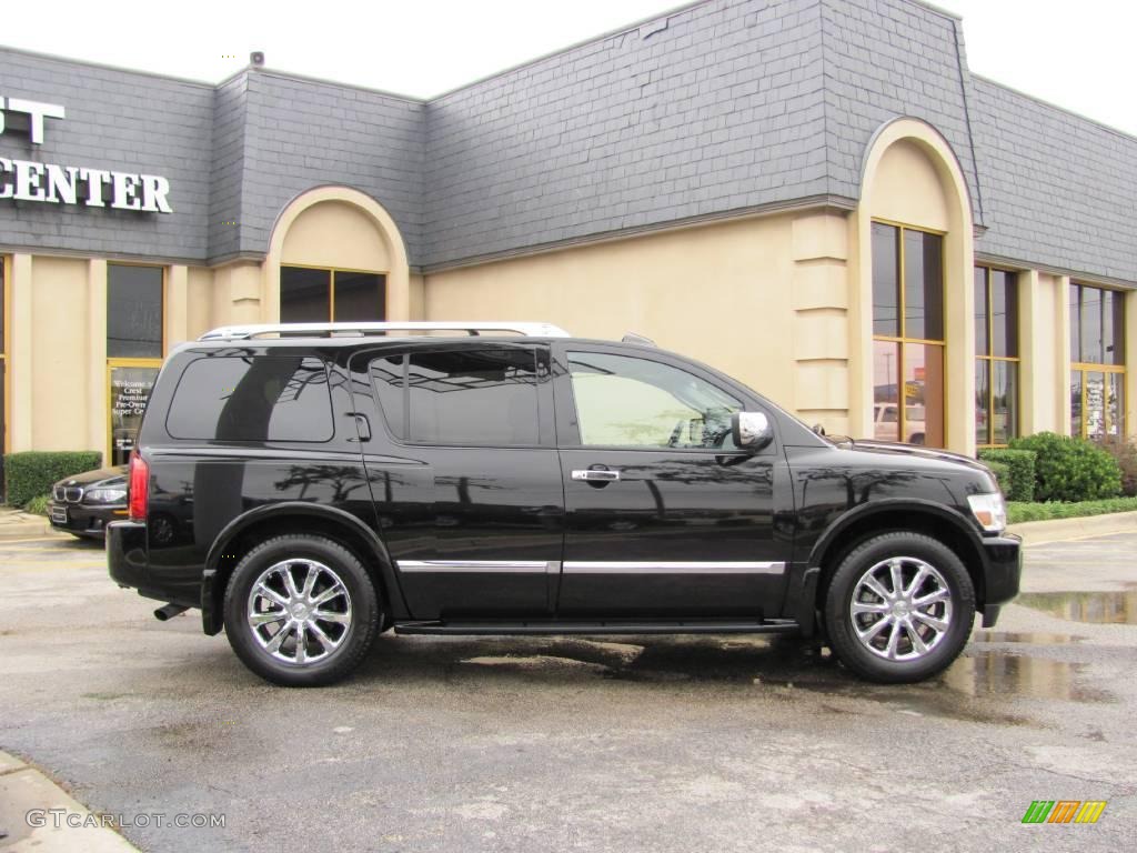 2008 QX 56 - Liquid Onyx Black / Charcoal photo #7