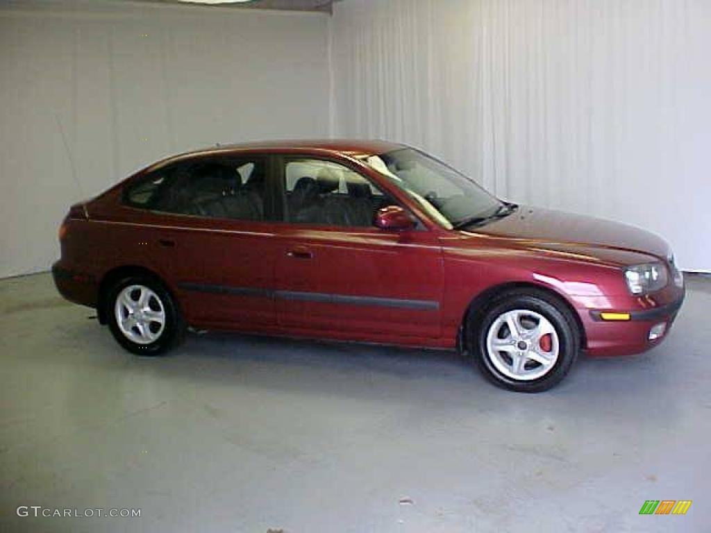 2002 Elantra GT Hatchback - Chianti Red / Dark Gray photo #3
