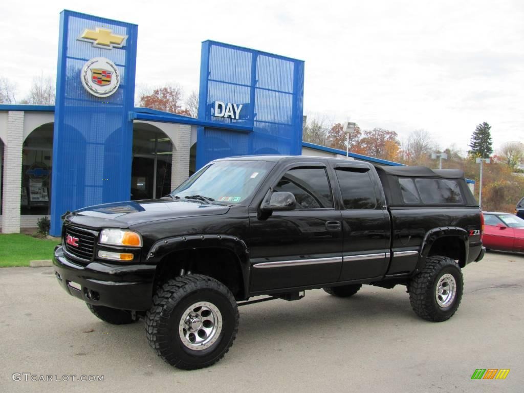 2002 Sierra 1500 SLE Extended Cab 4x4 - Onyx Black / Graphite photo #1