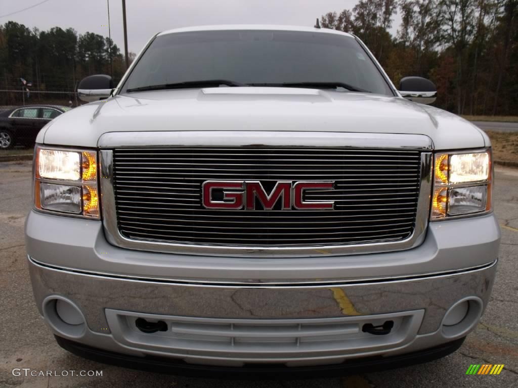 2008 Sierra 1500 SLT Crew Cab - Polar White / Ebony/Light Titanium photo #8