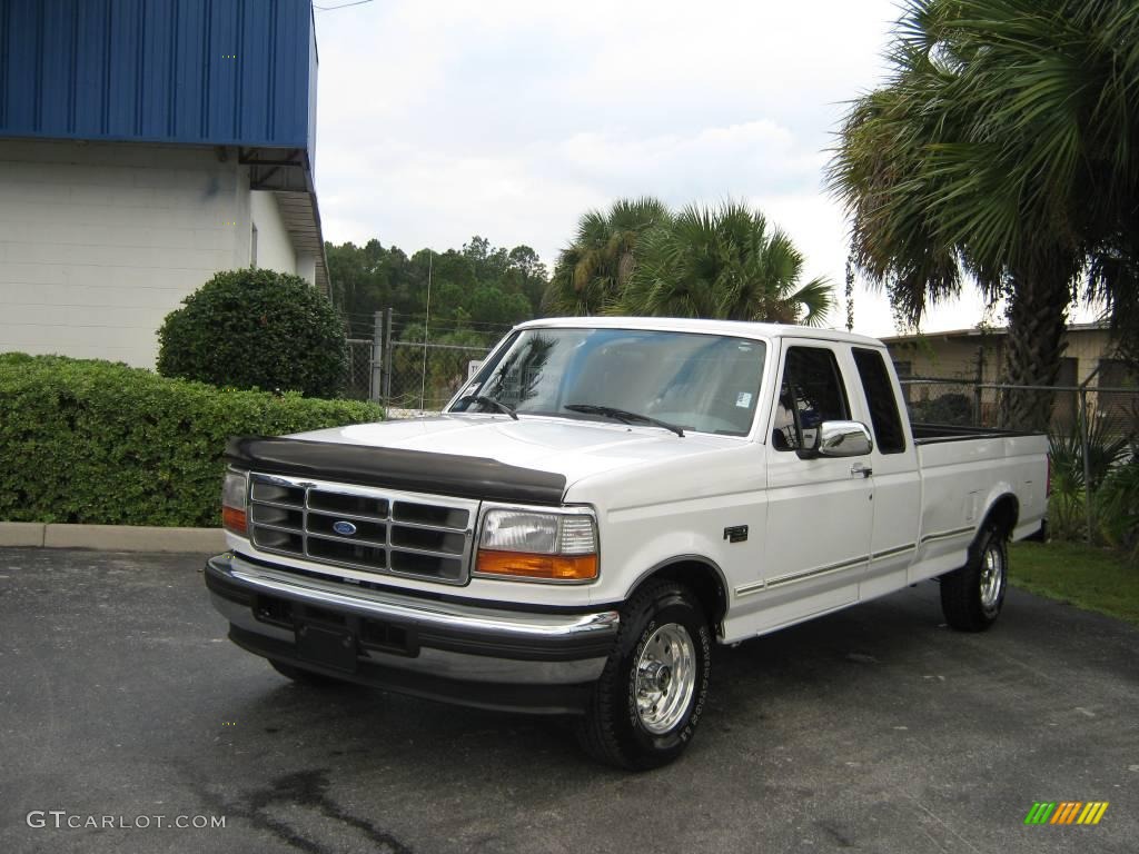 1996 F150 XLT Extended Cab - Oxford White / Opal Grey photo #7