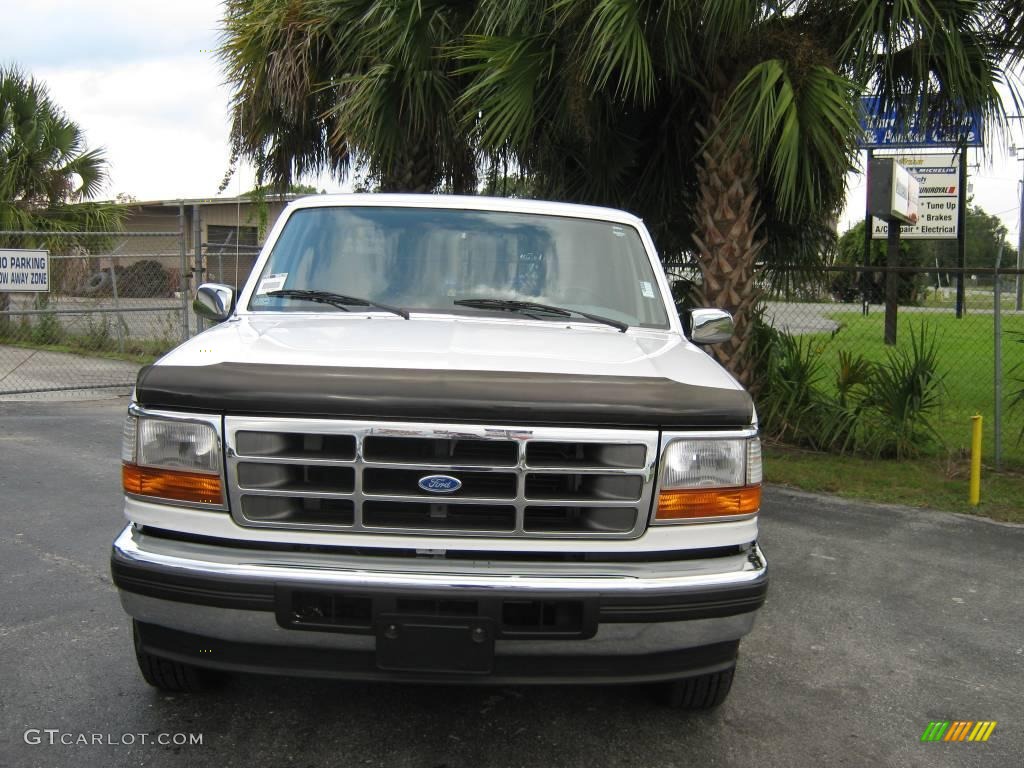 1996 F150 XLT Extended Cab - Oxford White / Opal Grey photo #8