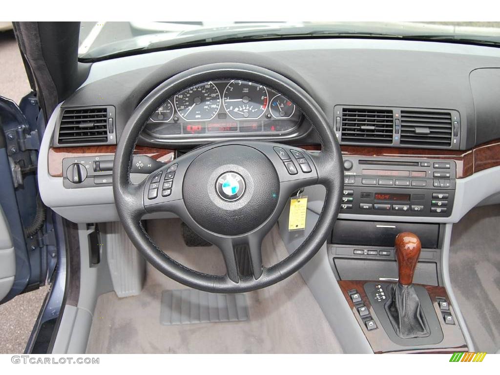 2001 3 Series 330i Convertible - Steel Blue Metallic / Grey photo #6