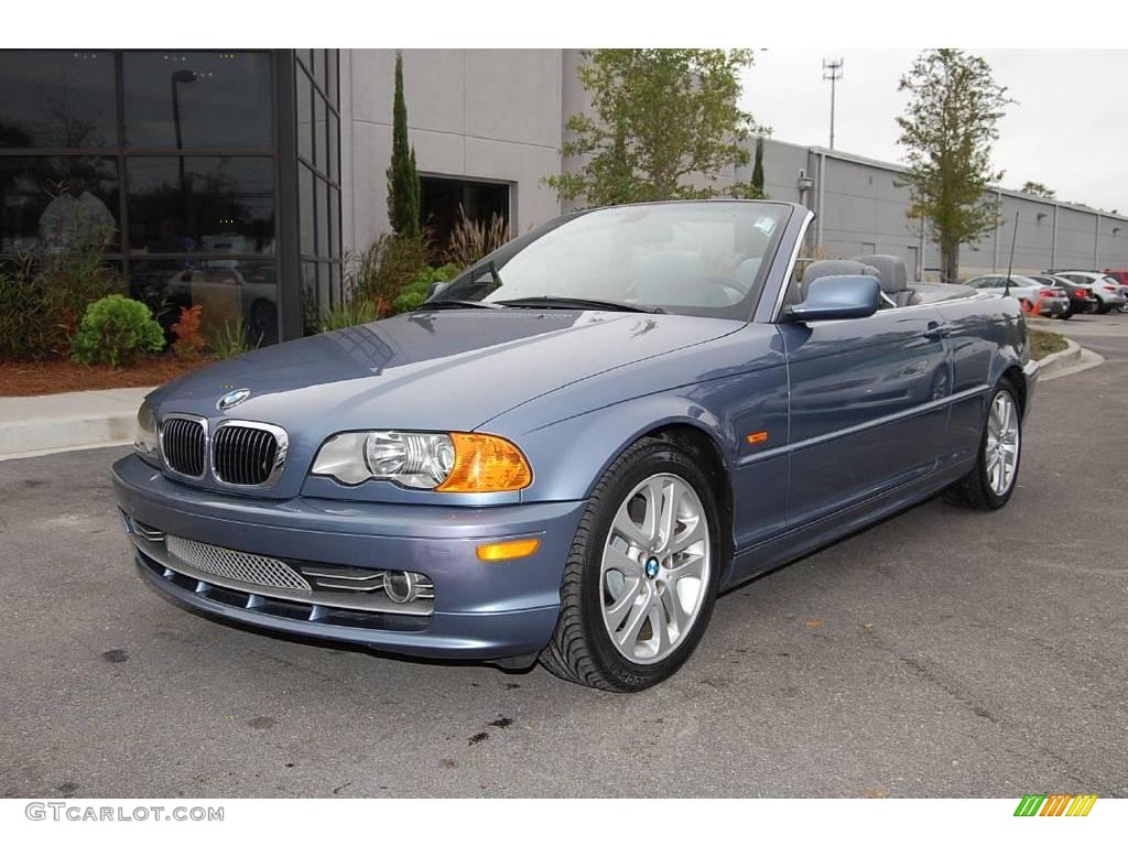 2001 3 Series 330i Convertible - Steel Blue Metallic / Grey photo #15