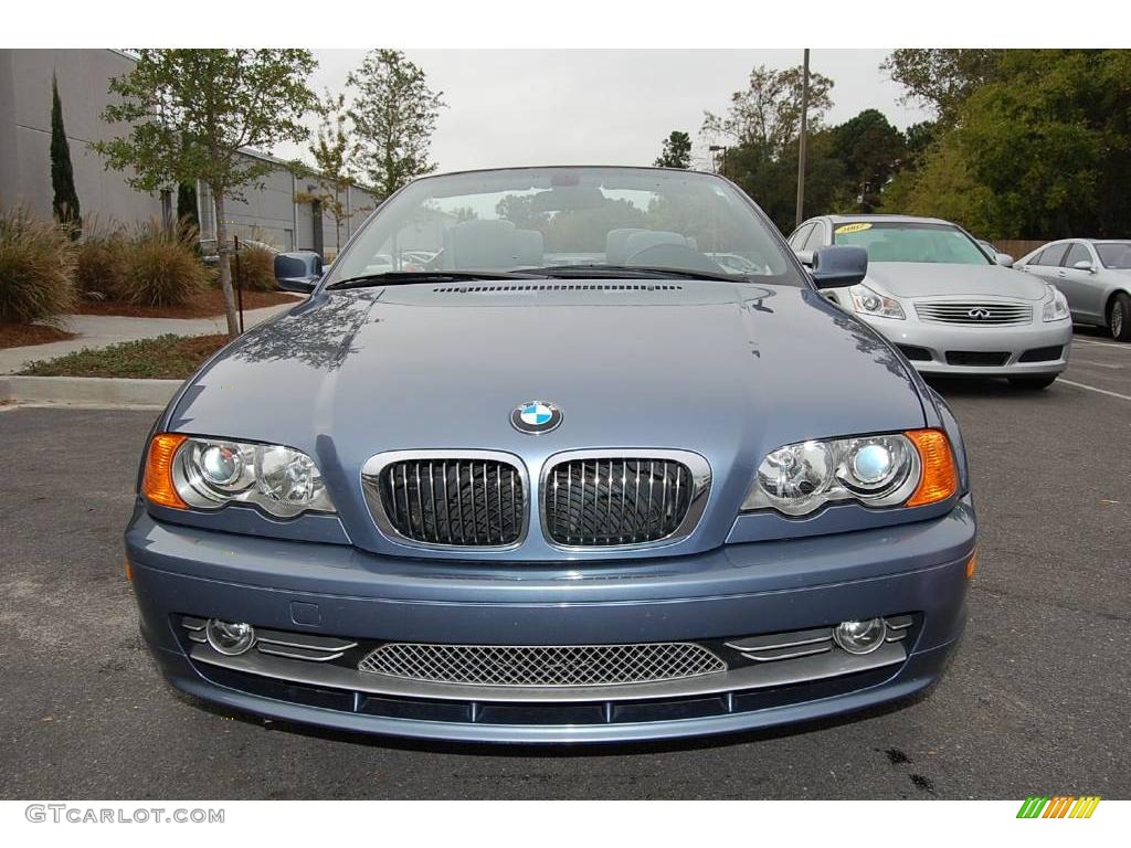 2001 3 Series 330i Convertible - Steel Blue Metallic / Grey photo #16