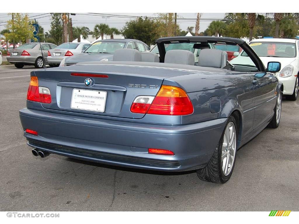 2001 3 Series 330i Convertible - Steel Blue Metallic / Grey photo #18