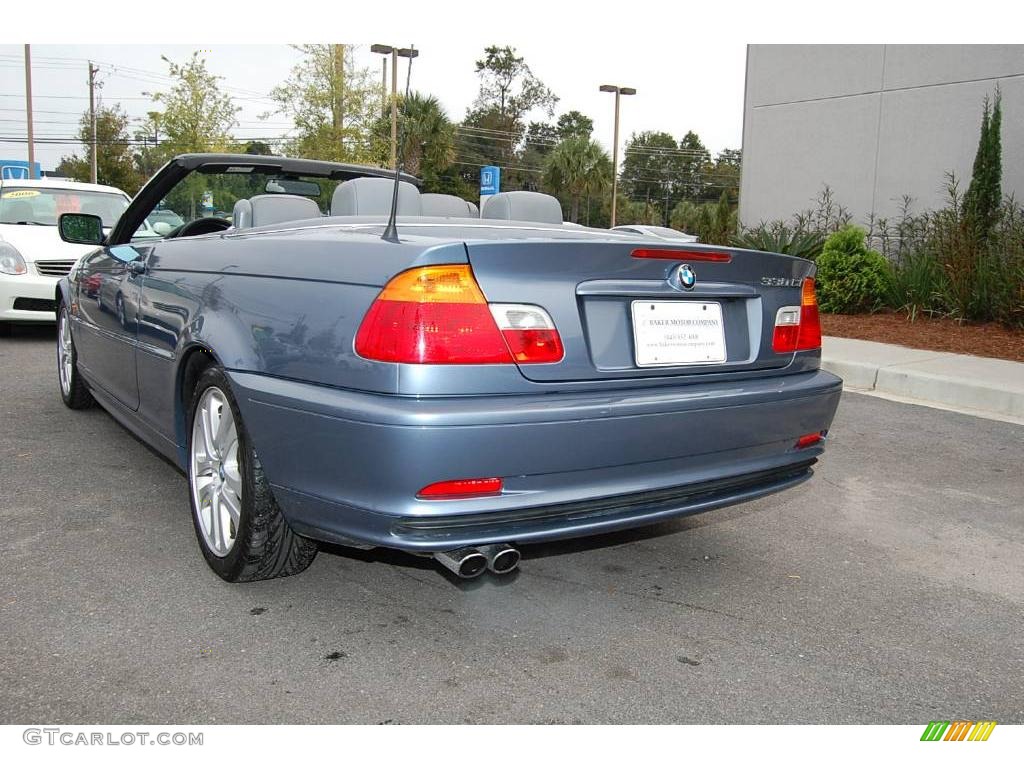 2001 3 Series 330i Convertible - Steel Blue Metallic / Grey photo #20