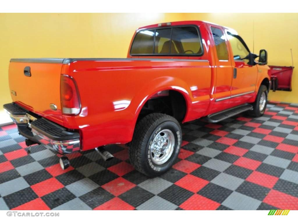 2000 F350 Super Duty Lariat Extended Cab 4x4 - Red / Medium Parchment photo #6
