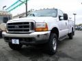 2000 Oxford White Ford F350 Super Duty XLT SuperCab 4x4 Chassis Utility Truck  photo #1