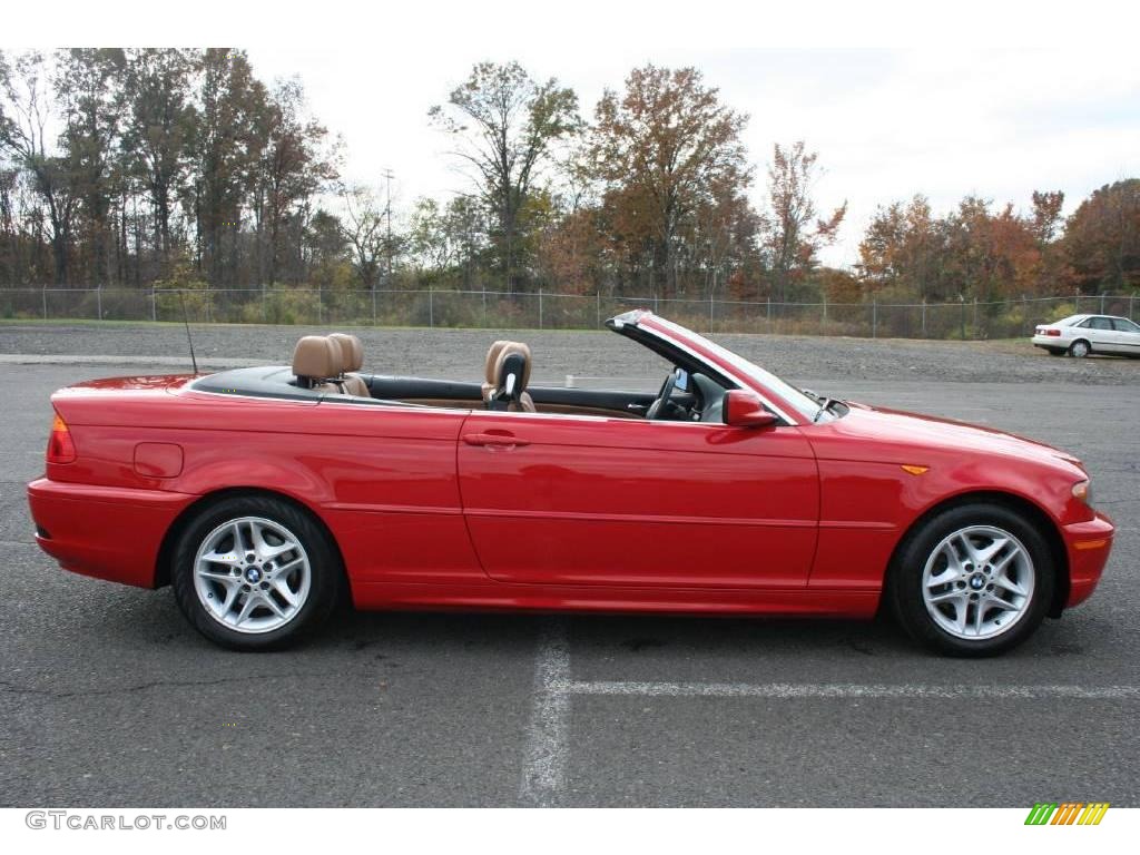 2004 3 Series 325i Convertible - Electric Red / Sand photo #4