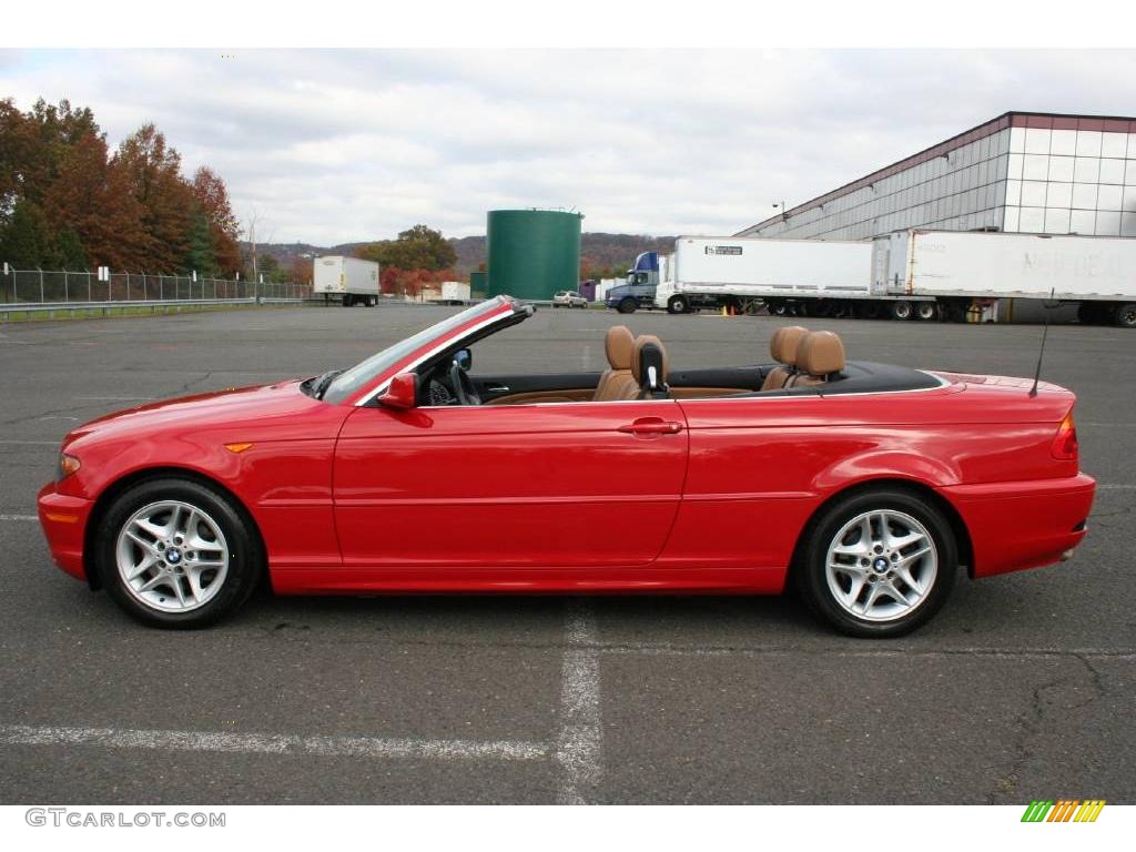 2004 3 Series 325i Convertible - Electric Red / Sand photo #8