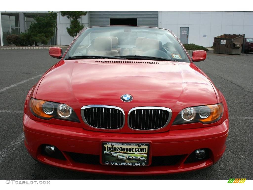 2004 3 Series 325i Convertible - Electric Red / Sand photo #26