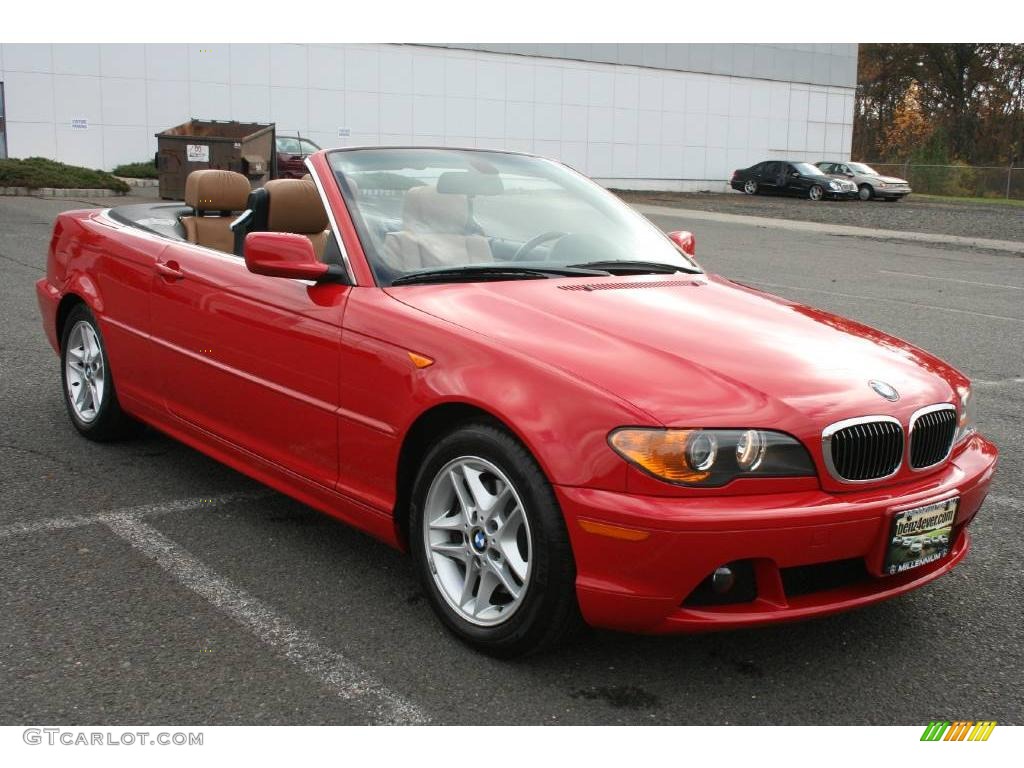2004 3 Series 325i Convertible - Electric Red / Sand photo #28