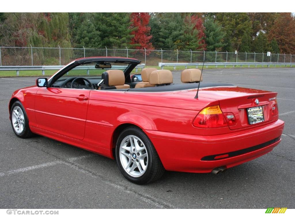 2004 3 Series 325i Convertible - Electric Red / Sand photo #32