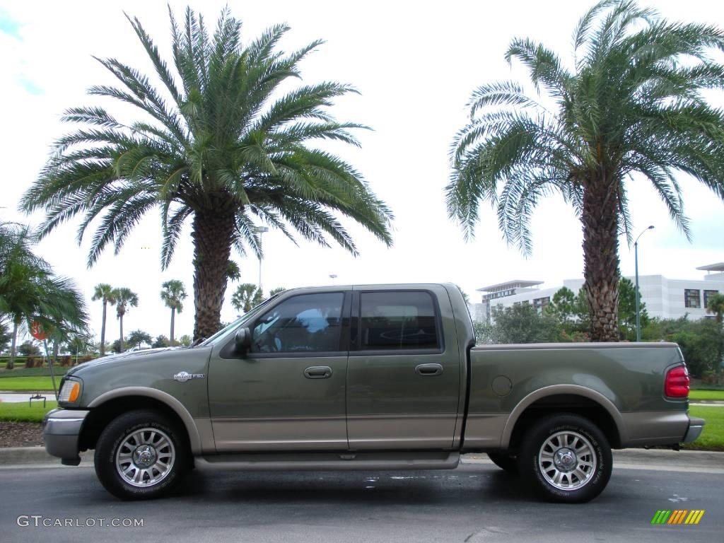 2002 F150 King Ranch SuperCrew - Estate Green Metallic / Castano Brown Leather photo #1