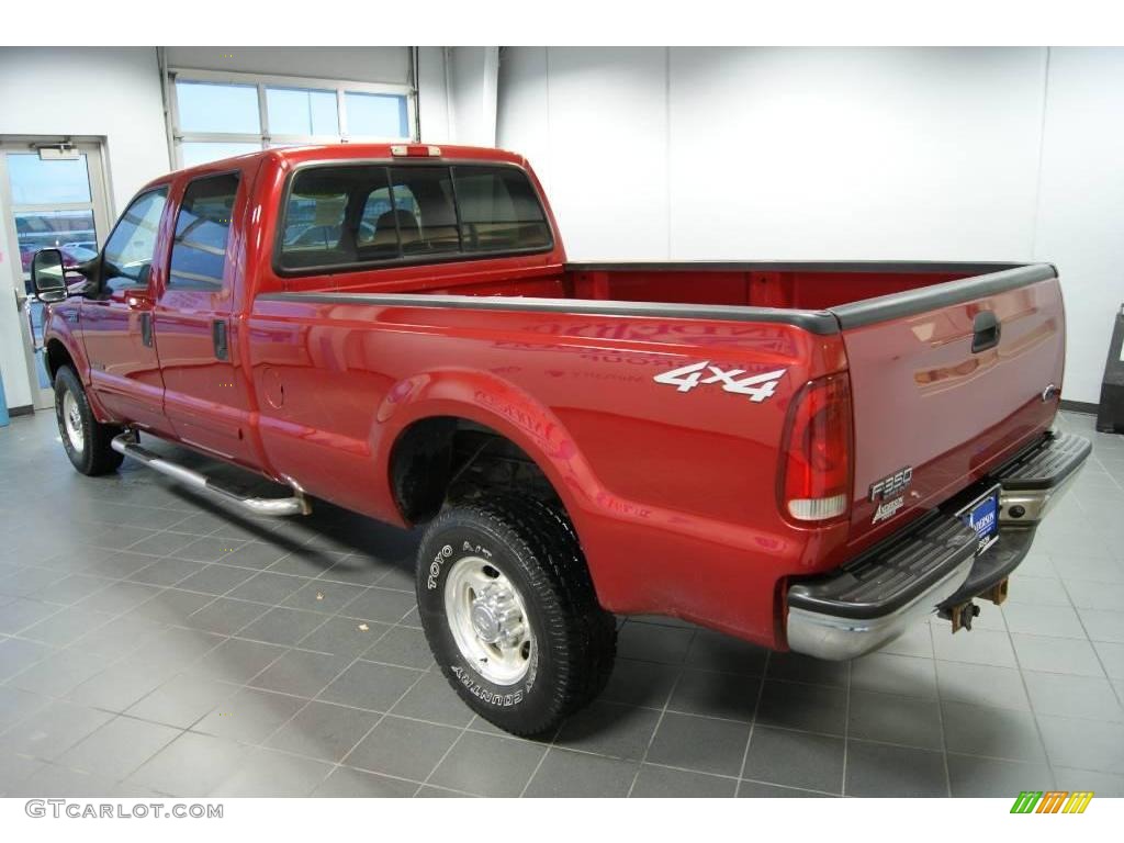 2002 F350 Super Duty Lariat Crew Cab 4x4 - Toreador Red Metallic / Medium Flint photo #4