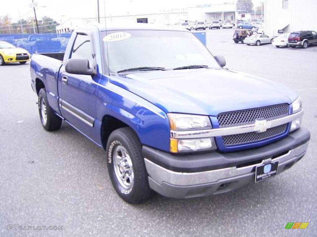 2003 Silverado 1500 LS Regular Cab - Arrival Blue Metallic / Dark Charcoal photo #8