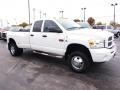 2007 Bright White Dodge Ram 3500 Sport Quad Cab 4x4 Dually  photo #2