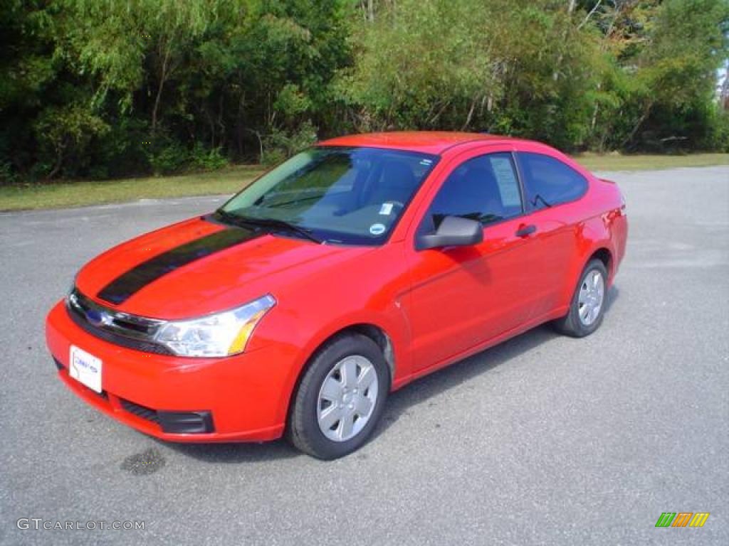 2008 Focus S Coupe - Vermillion Red / Medium Stone photo #1