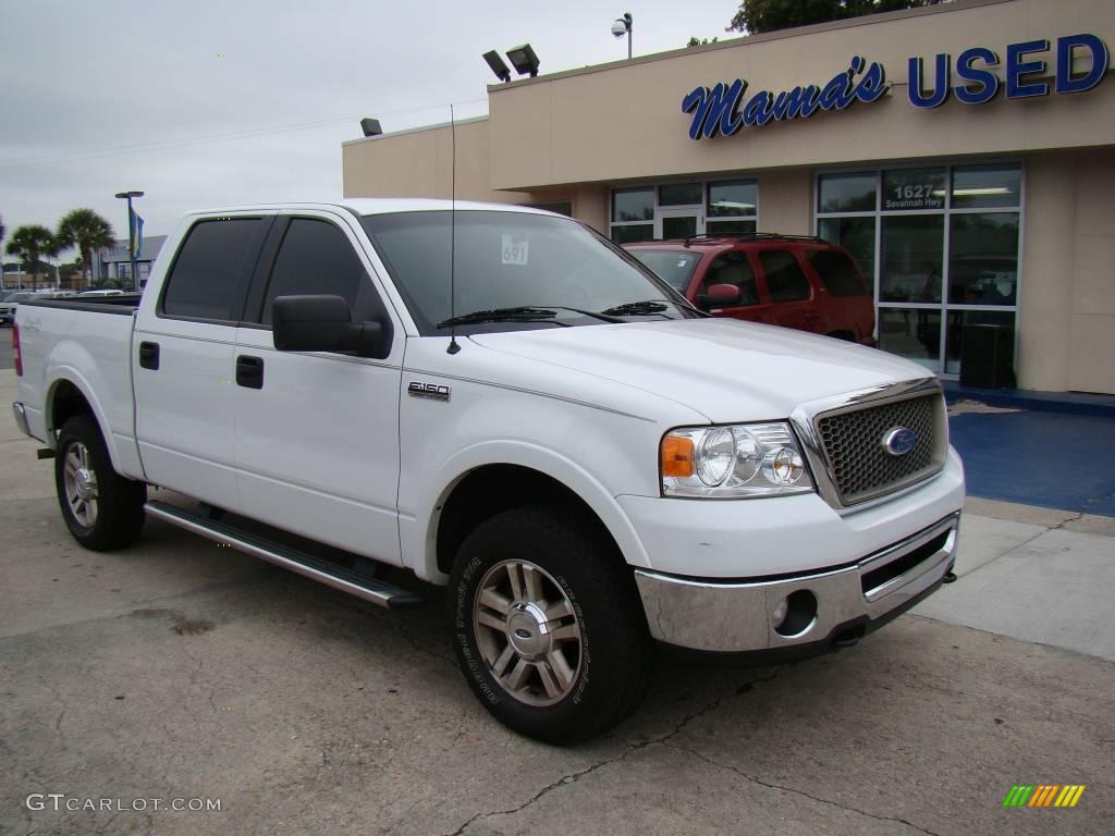 2006 F150 Lariat SuperCrew 4x4 - Oxford White / Black photo #2