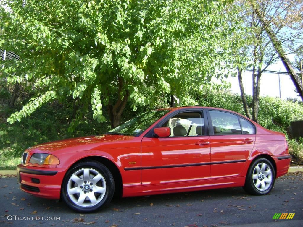 2001 3 Series 325i Sedan - Bright Red / Sand photo #1