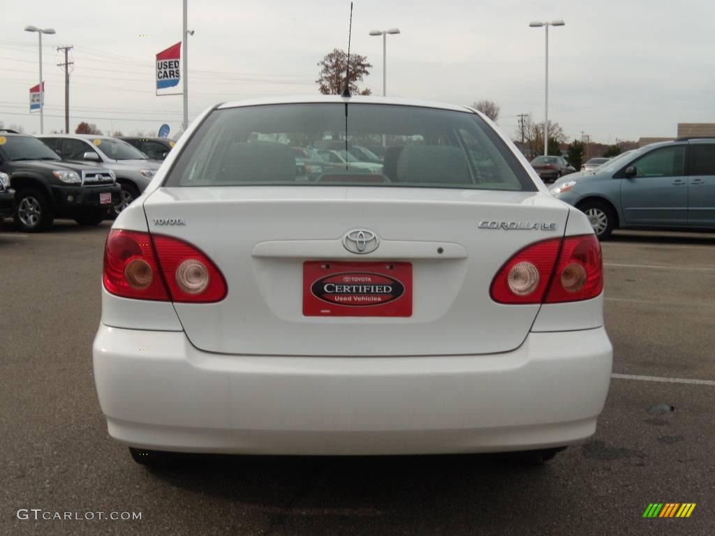 2005 Corolla LE - Super White / Light Gray photo #4