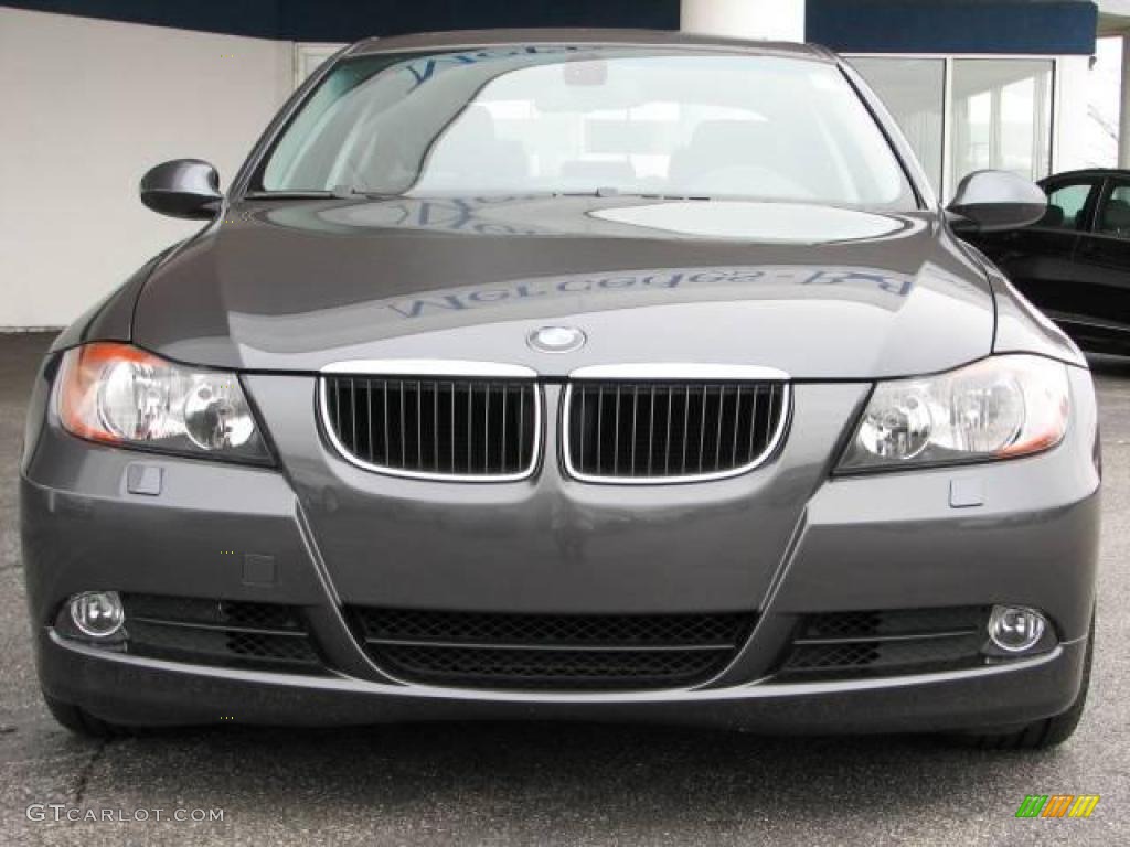 2007 3 Series 328xi Sedan - Sparkling Graphite Metallic / Black photo #2