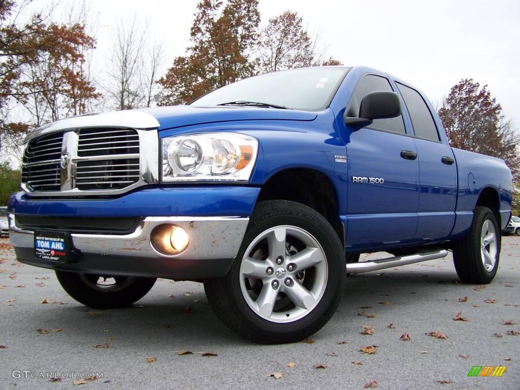 2007 Ram 1500 Big Horn Edition Quad Cab 4x4 - Electric Blue Pearl / Medium Slate Gray photo #5