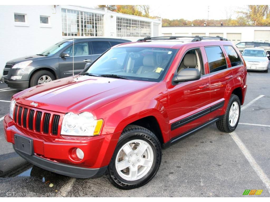 2006 Grand Cherokee Laredo 4x4 - Inferno Red Crystal Pearl / Khaki photo #1