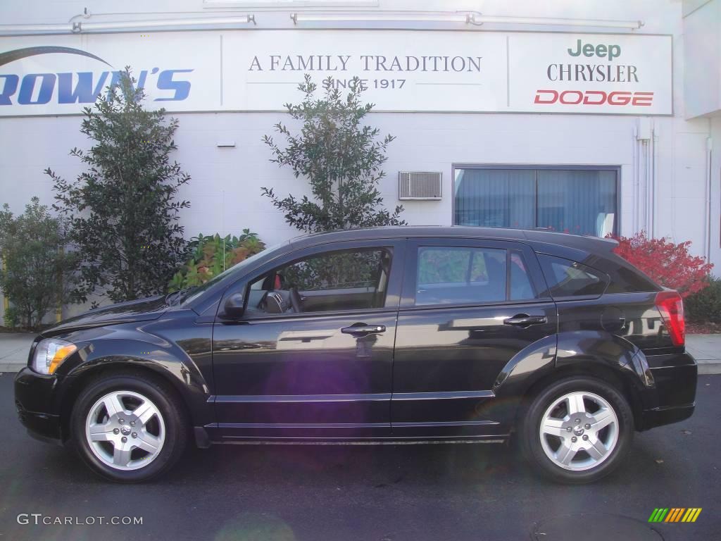 2009 Caliber SXT - Brilliant Black Crystal Pearl / Dark Slate Gray photo #1